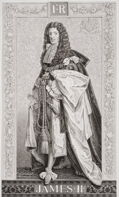 ジェームズ2世（1633-1701）「Illustrations of English and Scottish History」Volume I（engraving） 作： J.L. Williams
