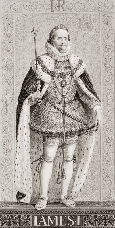 James I（1566-1625）from &39;Illustrations of English and Scottish History&39; Volume I 作： J.L. Williams
