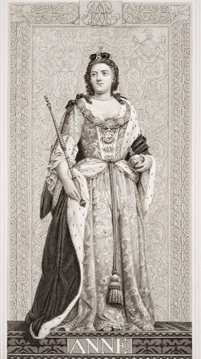 「英語とスコットランドの歴史のイラスト」第II巻のアン女王（1665-1714） 作： J.L. Williams