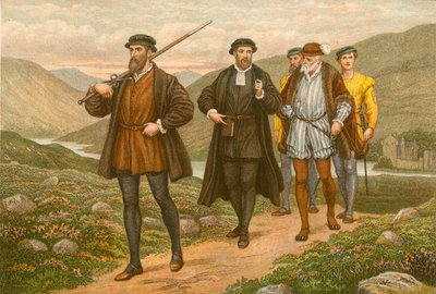 ダンディーでの暗殺未遂後、ジョージウィシャートの前で剣を携えたジョンノックス 作： J.M.L. Ralston
