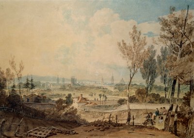 ヘディングトン・ヒルの南側からのオックスフォードの眺め、1803-1804年 作： Joseph Mallord William Turner