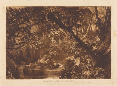 アイザクスとヘスペリエ、1816 年に出版。 作： Joseph Mallord William Turner