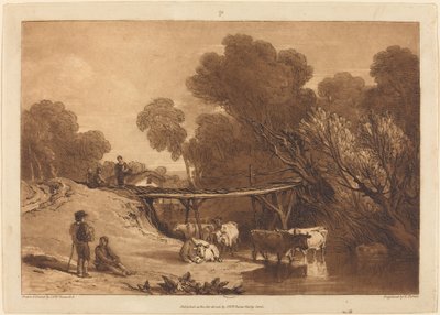 1807年に出版された「橋と牛」。 作： Joseph Mallord William Turner
