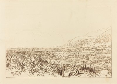 グルノーブルからシャンベリまでのアルプス山脈、1812 年に出版。 作： Joseph Mallord William Turner