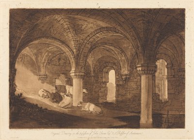 カークストール修道院のクリプト、1812 年に公開。 作： Joseph Mallord William Turner