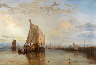 ドルトまたはドルトレヒト。1818年にロッテルダムから来たドート・パケット・ボートがベカルメドされた。 作： Joseph Mallord William Turner