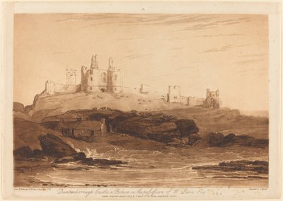 1808年に出版されたDunstanborough Castle。 作： Joseph Mallord William Turner