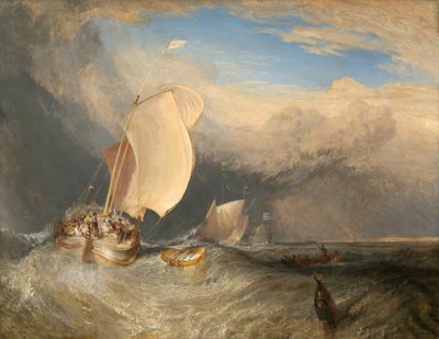 魚の値段交渉をするハックスターのいる漁船（183738年 作： Joseph Mallord William Turner
