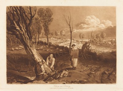 1812年に出版された「Hedging and Ditching」。 作： Joseph Mallord William Turner