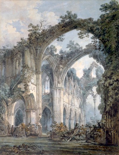 ティンターン修道院の内部、モンマスシャー」1794年頃 作： Joseph Mallord William Turner