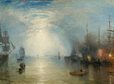 1835 年、月明かりに照らされて石炭を持ち上げるキールメン。 作： Joseph Mallord William Turner
