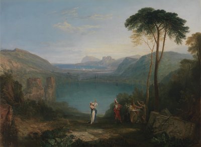 アヴェルヌス湖: 1814 年から 1815 年にかけてのアイネイアスとクマのシビュラ。 作： Joseph Mallord William Turner