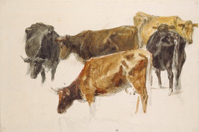 牛のグループの研究、c1801 作： Joseph Mallord William Turner