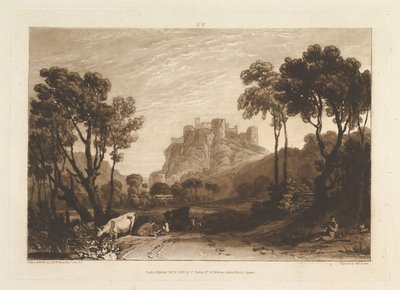 草原の上の城 リベル・スタディオラム、パートII、プレート8、1808年 作： Joseph Mallord William Turner