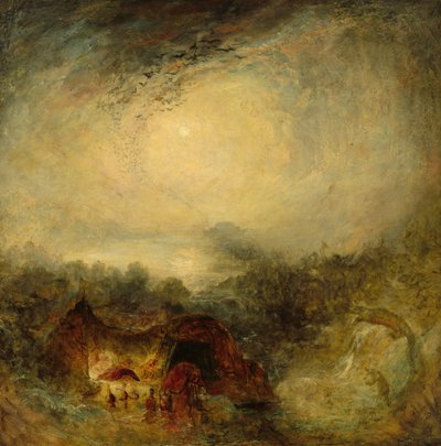 大洪水の夕べ」1843年頃。 作： Joseph Mallord William Turner