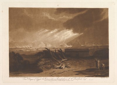 エジプトの第 5 の疫病 Liber Studiorum、パート III、プレート 16、1808 年 6 月 10 日。 作： Joseph Mallord William Turner