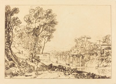 1807年に出版された「女とタンバリン」。 作： Joseph Mallord William Turner