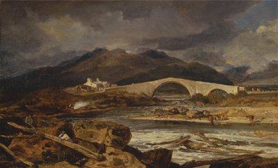 タンメル橋、パースシャー、1802 年から 1803 年。 作： Joseph Mallord William Turner