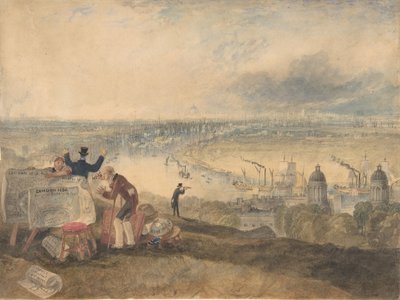 グリニッジからのロンドンの眺め、1825 年。 作： Joseph Mallord William Turner