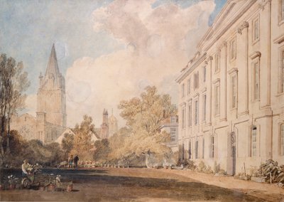 クライスト チャーチ大聖堂とコーパス クリスティ カレッジの一部の眺め、1803～1804 年 作： Joseph Mallord William Turner