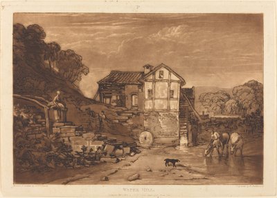 ウォーターミル、1812年発行。 作： Joseph Mallord William Turner