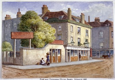 1868年、ロンドン、メリルボーン・ロードのオールド・ゴート＆コンパス・イン 作： JT Wilson