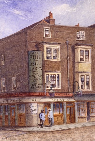 ロンドン、グッドマンズ・ヤードのシップ・タバーン、1870年頃 作： JT Wilson