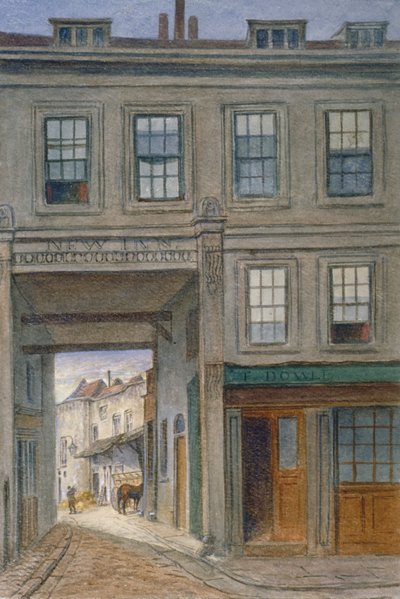 ニュー・インの眺め、オールド・ベイリー、シティ・オブ・ロンドン、1868年 作： JT Wilson