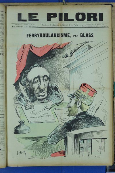 ル・ピロリ』の表紙、色彩風刺画 作： J. (1847 1892) Blass
