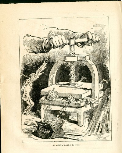 ル・トリブーレ、モノクロ風刺画 作： J. (1847 1892) Blass