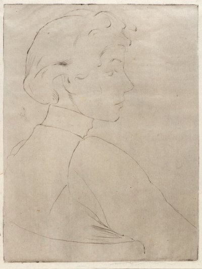 横顔の大きなヘッド 作： J. Alden Weir