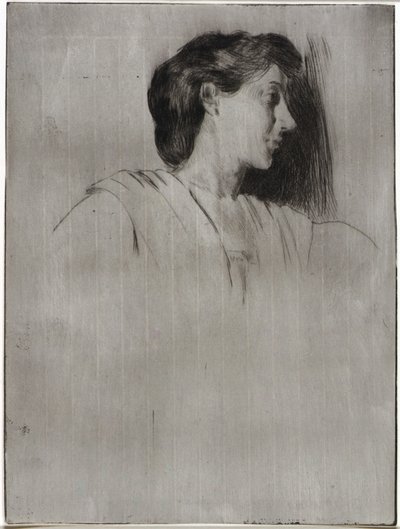 女性の横顔 作： J. Alden Weir