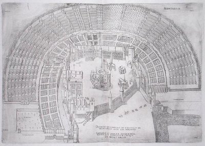 モンタルジス城とその庭園（1570年代に出版された「フランスの最も美しい城」より）（エングレーヴィング 作： J. Androuet  Ducerceau