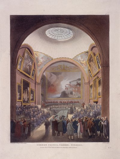 ギルドホール評議会室、ロンドン、1808 作： J Bluck