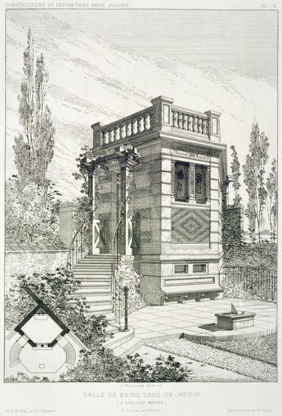 様々な建築家によるデザインのボリュームからの浴室、パブ。モレルとシエ、パリ、1880年頃 作： J. Boussard