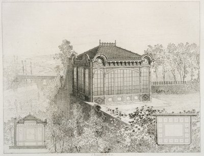 ガーデンパビリオンの平面図と立面図、1880年頃 作： J. Boussard