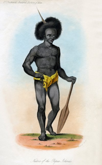 パプア諸島出身、c1840。 作： J. Bull