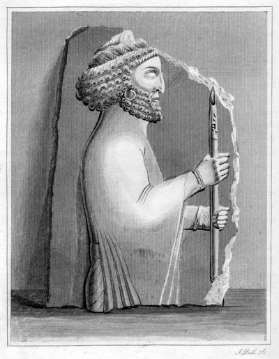 ペルセポリアンの彫刻、1848年。 作： J. Bull