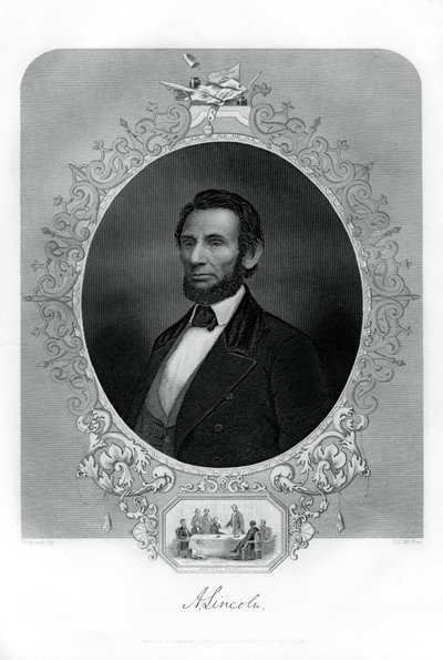 エイブラハム・リンカーン大統領、アメリカの政治家、1862-1867。 作： J. C. McRae