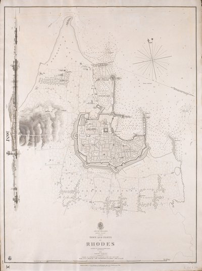 ロードス島群島、ロードス島の町と港 1838年、HMS