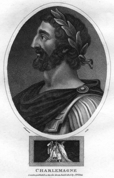 シャルルマーニュ、またはチャールズ大王、フランク王と神聖ローマ皇帝、1805年。 作： J. Chapman