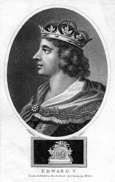 イギリスのエドワード5世王、1804年。 作： J. Chapman