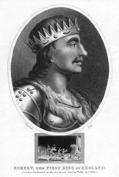 ウェセックスのエグバート王、イギリス全土の最初の王、1803年。 作： J. Chapman