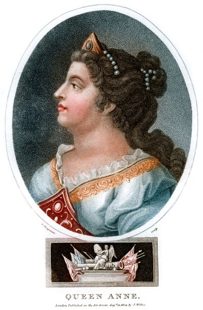 アン女王1665-1714、1804。 作： J. Chapman