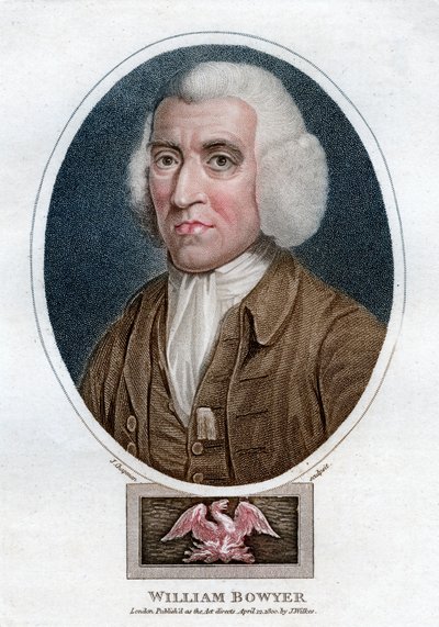 ウィリアム・ボイヤー、18世紀のイギリス人印刷家、文学編集者、1800年。 作： J. Chapman