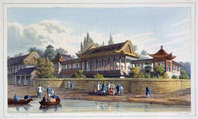 「皇帝の夏の宮殿、天城市の向かい」、中国、1817 作： J Clark