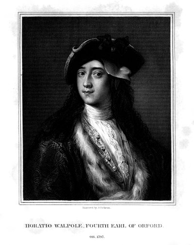 ホレスウォルポール、オーフォード伯、政治家、作家、建築家、1832年 作： J. Cochran
