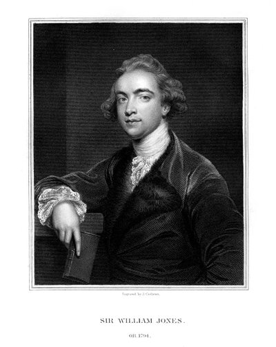 ウィリアムジョーンズ卿、イギリスの東洋学者、言語学者、法学者、1832年。 作： J. Cochran