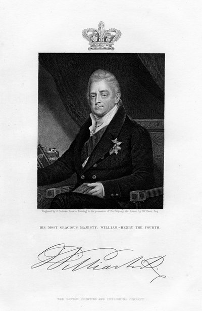 ウィリアム4世、イギリスの王、19世紀。 作： J. Cochran