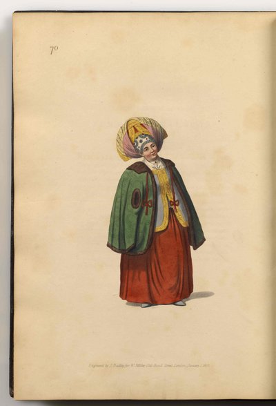 カルーガの商人の妻 出典: ロシア帝国の衣装、1803 作： J. Dadley